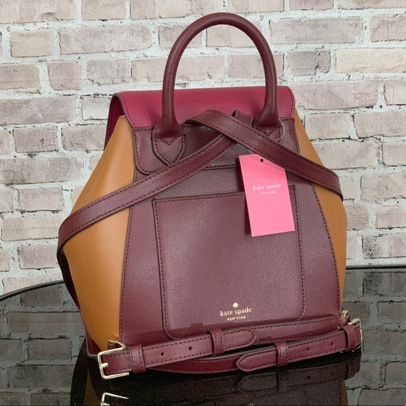KATE SPADE ADEL MEDIUM FLAP LEATHER BACKPACK BAG - Picture 4 of 8